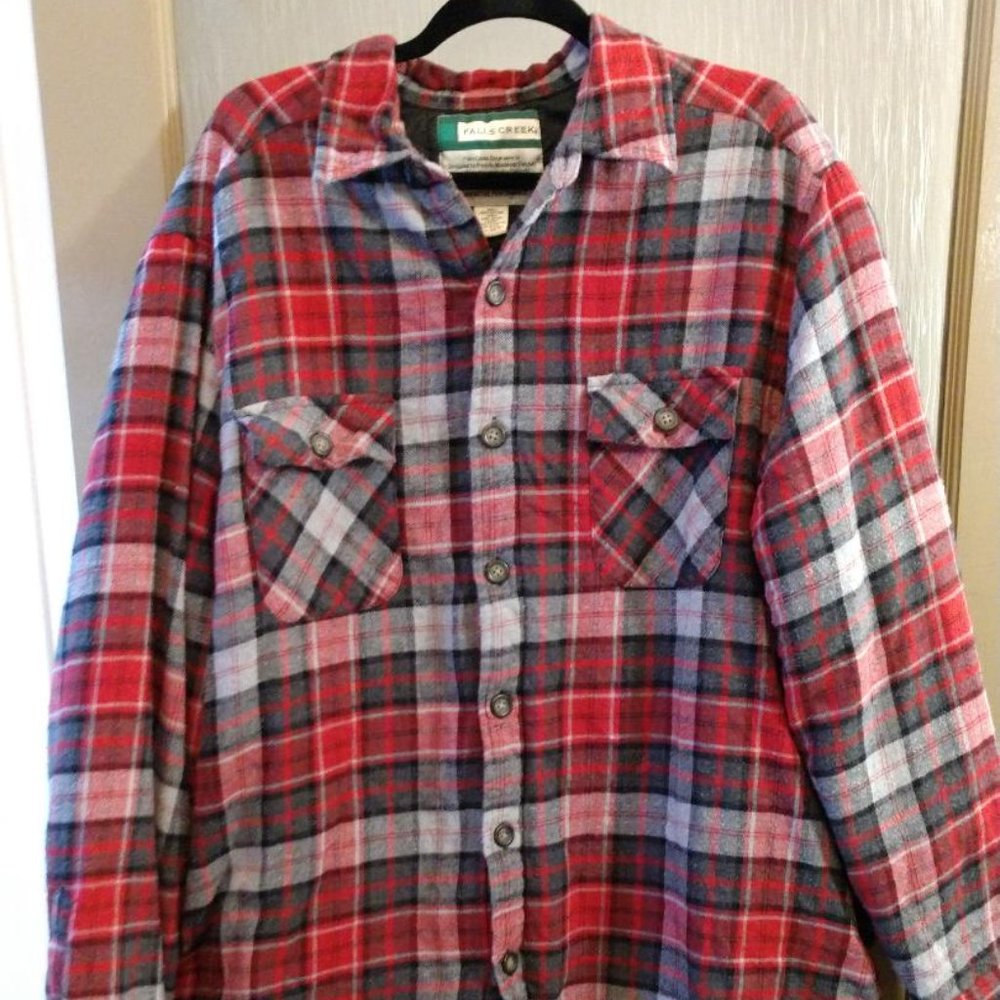 Red/Black Flannel Quilted Falls Creek Shirt-XLT